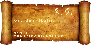 Kutscher Ibolya névjegykártya